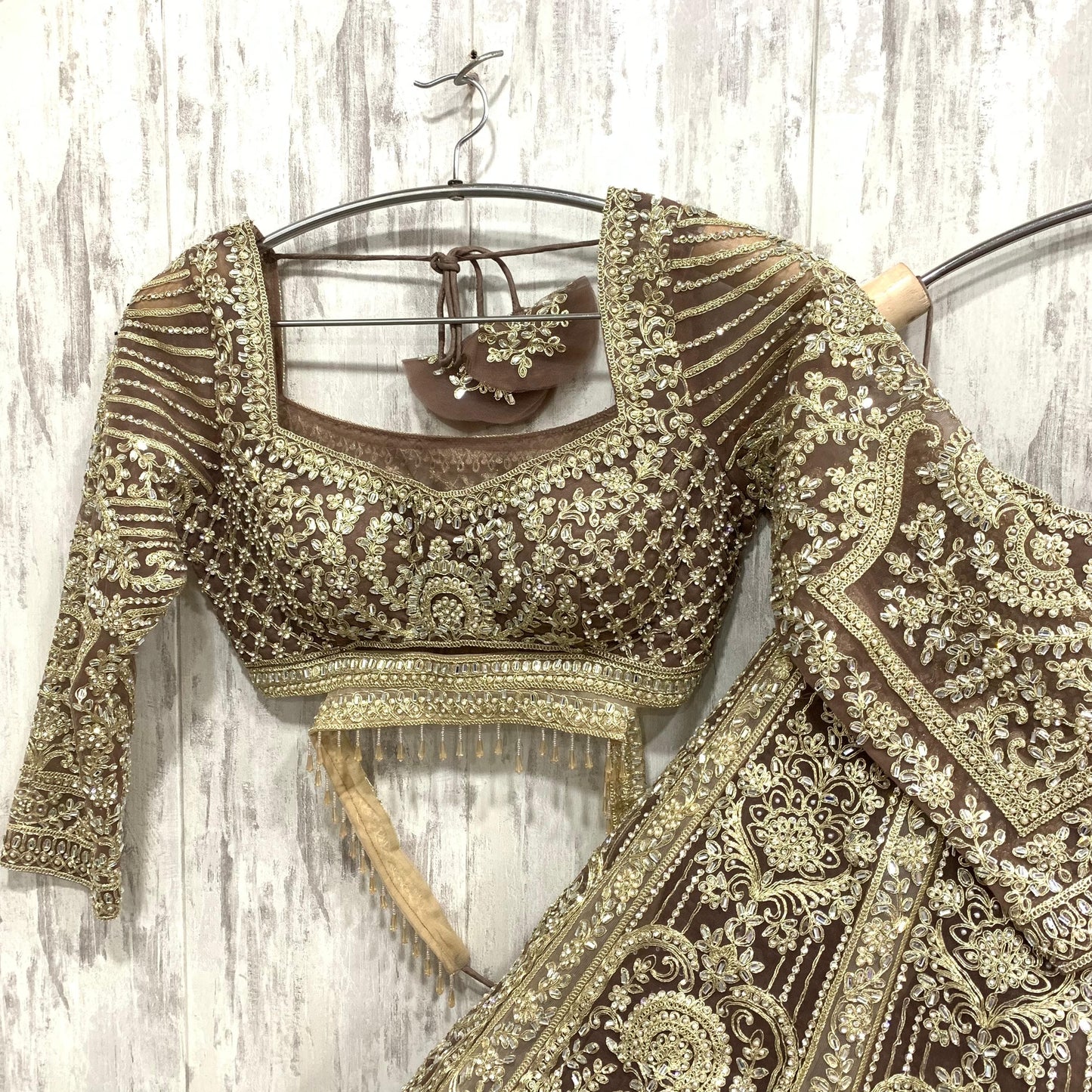 Fabulous green crop top Lehenga