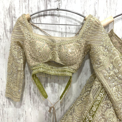 Fabulous green crop top Lehenga