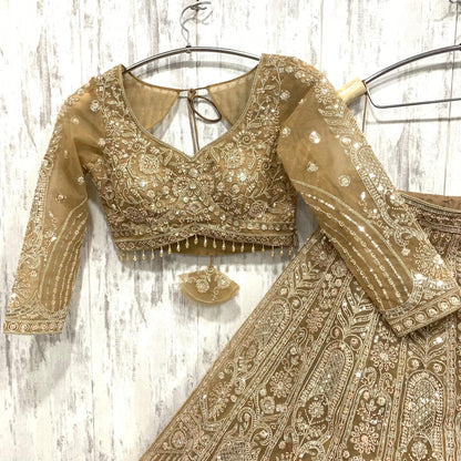 Amazing mustard orange crop top Lehenga