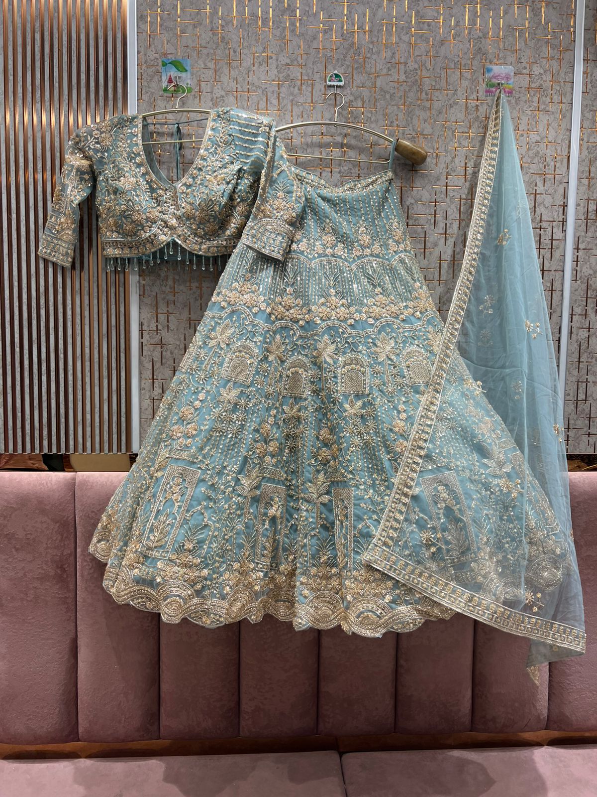 Designer Red crop top Lehenga Happy Customer