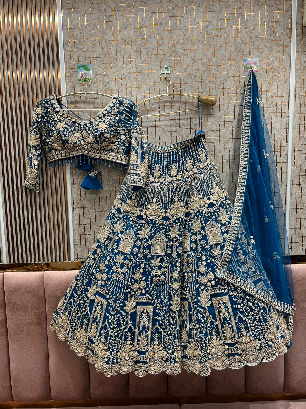 Pretty yellow mustard crop top Lehenga