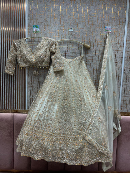 Designer red pink Crop top Lehenga