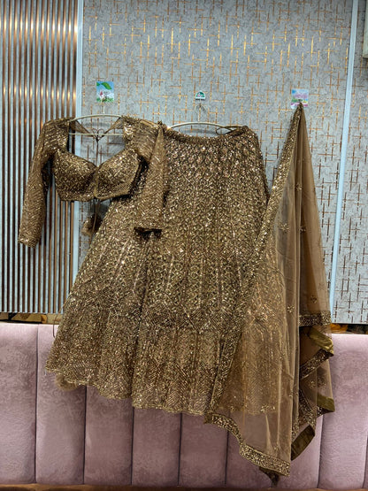 Eye catching grey sliver blue crop top Lehenga