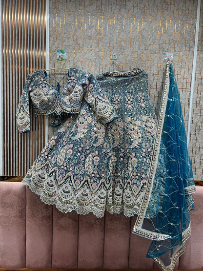 Something different Light pink peacock crop top Lehenga Happy Customer