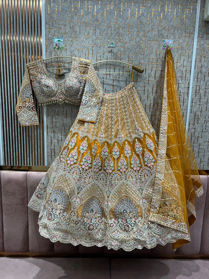 Fantastic pink peacock crop top Lehenga