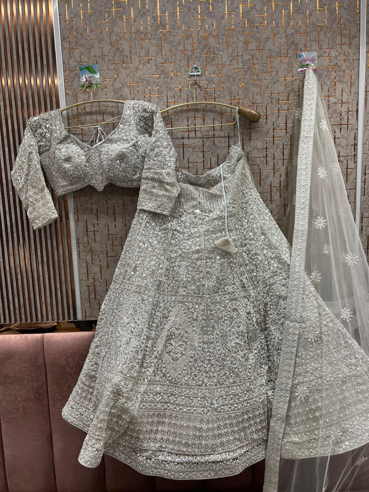 Astonishing white crop top Lehenga