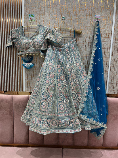 Lavishing yellow crop top Lehenga