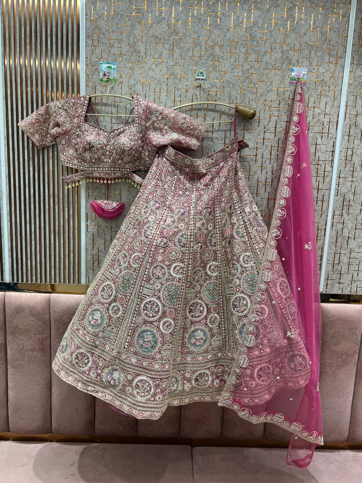 Lavishing yellow crop top Lehenga