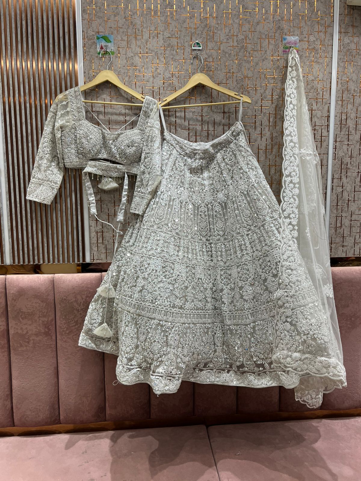 Precioso top corto azul cielo Lehenga