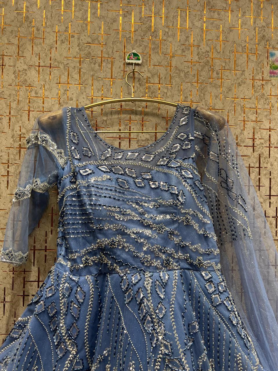 Pleasing sky blue gown Cinderella