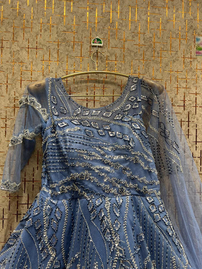 Pleasing sky blue gown Cinderella