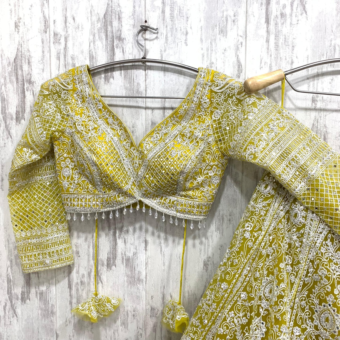 Fantastic yellow haldi mehndi Crop top Lehenga