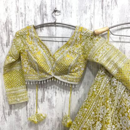 Fantastic yellow haldi mehndi Crop top Lehenga