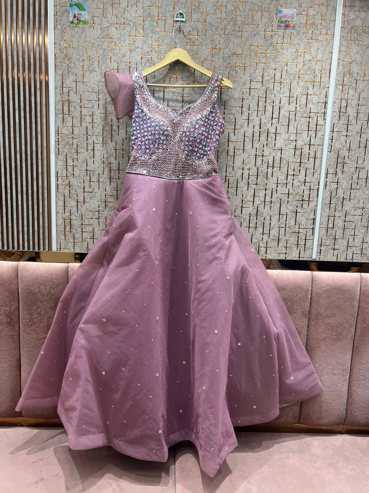 Eye catching pink gown