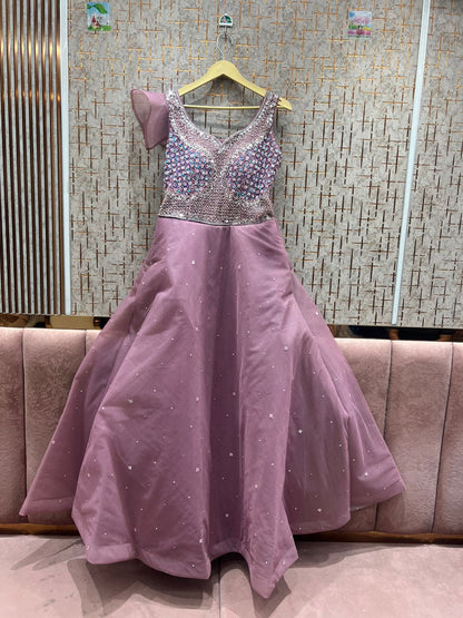 Eye catching pink gown