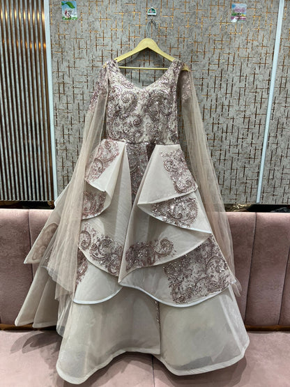 Pretty peach black gown