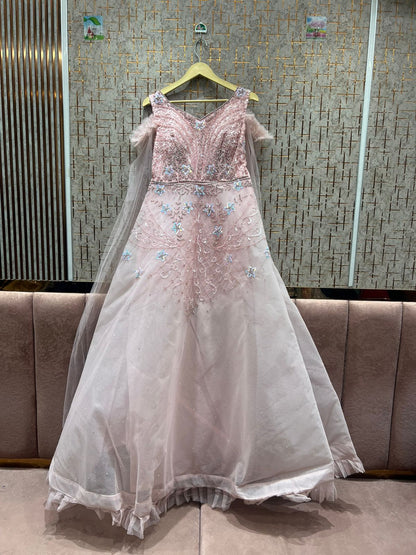 Attractive peach pink gown