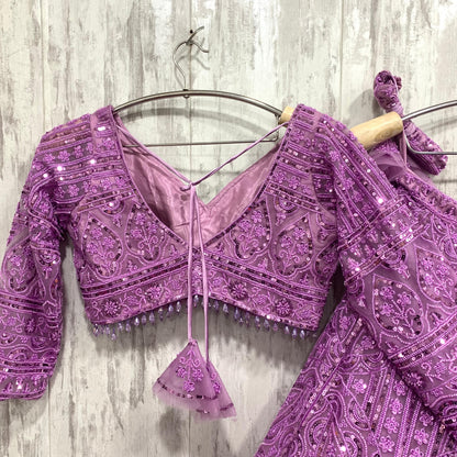 Something different pink peach on peach monotone crop top Lehenga