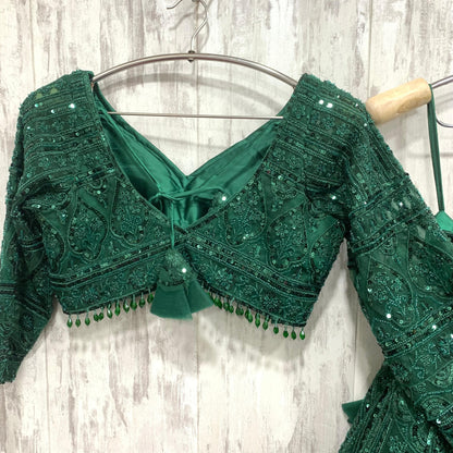 Something different pink peach on peach monotone crop top Lehenga