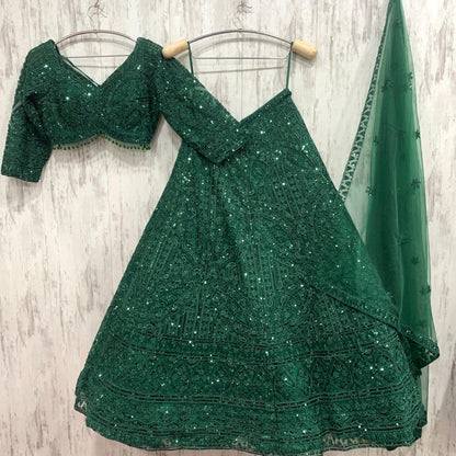 Something different pink peach on peach monotone crop top Lehenga