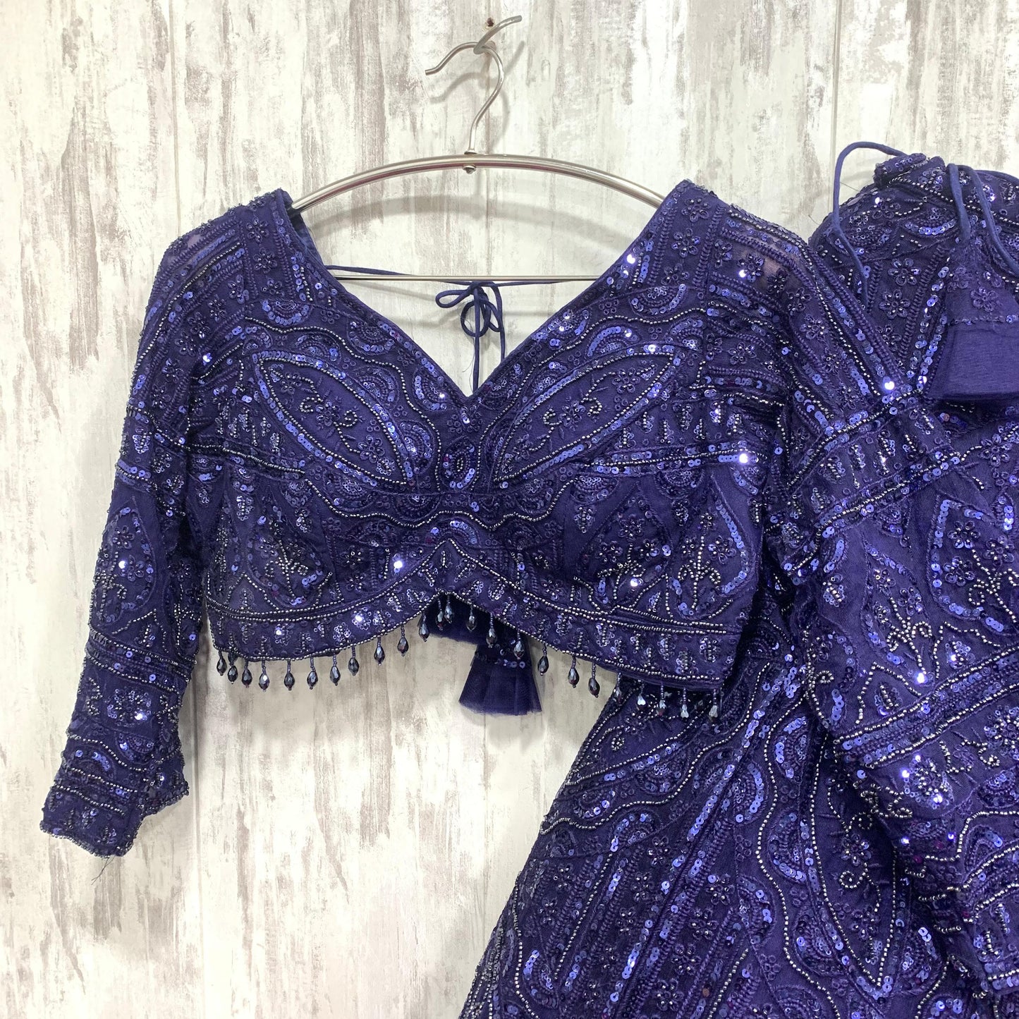 Something different pink peach on peach monotone crop top Lehenga