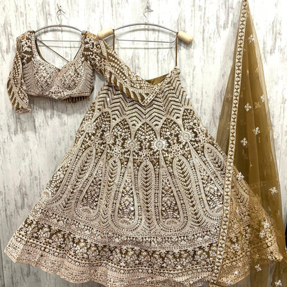 Amazing golden mustard crop top Lehenga