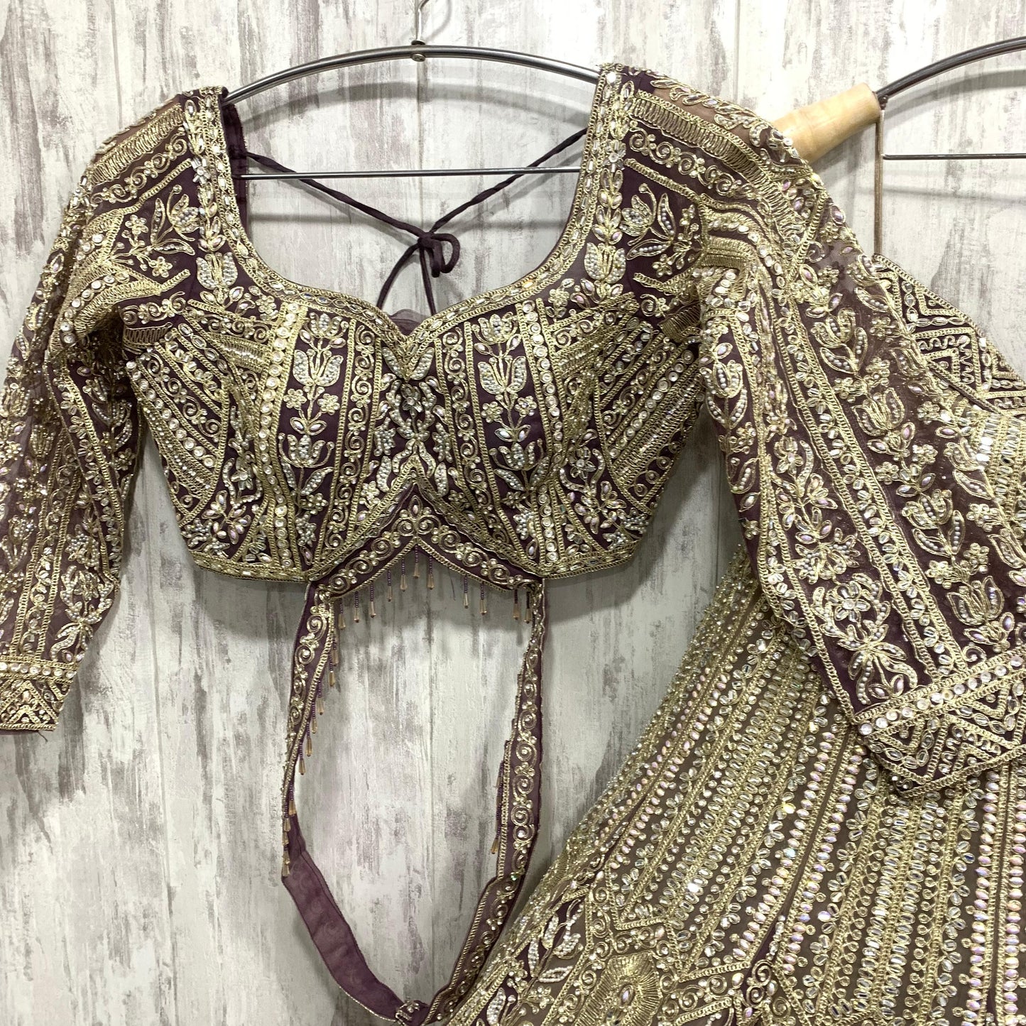 Fantastic golden crop top Lehenga