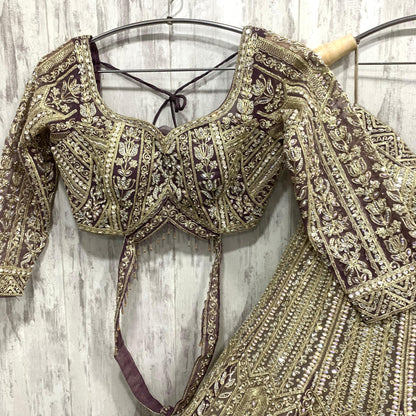 Fantastic golden crop top Lehenga