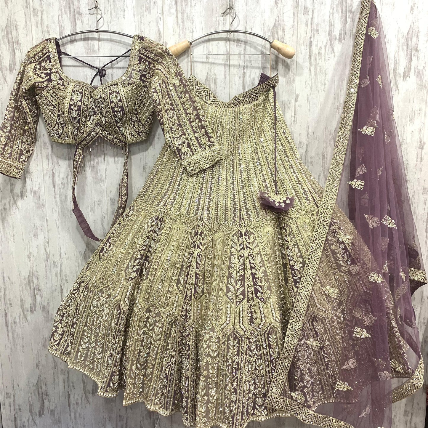 Fantastic golden crop top Lehenga