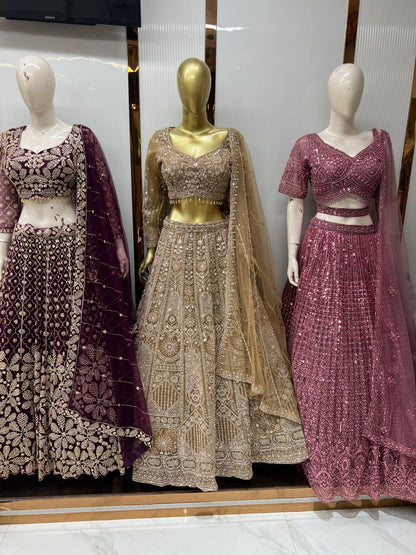 Glamourous purple Lavender crop top Lehenga