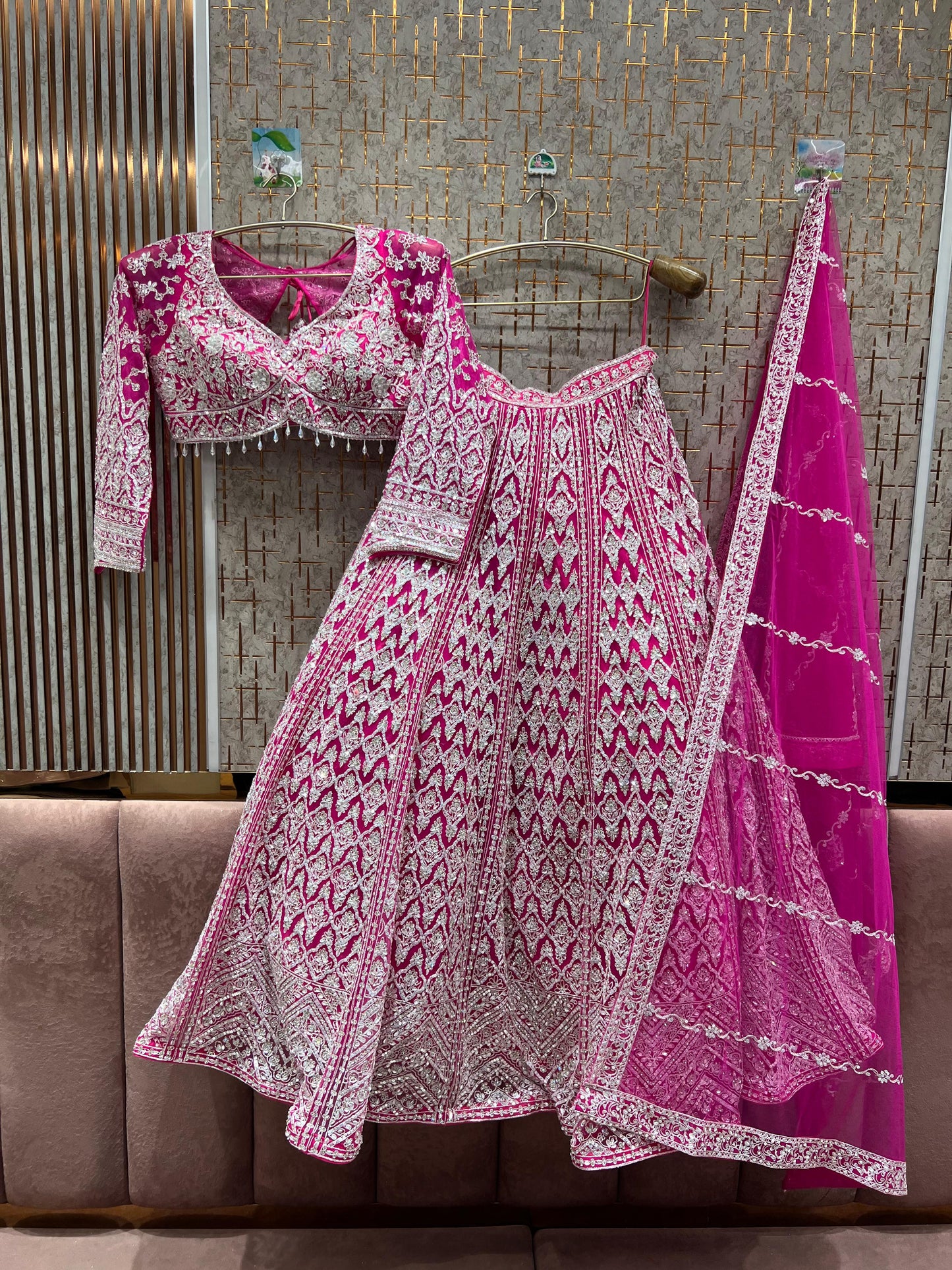 Glamorous purple crop top Lehenga