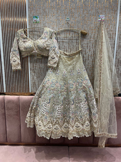 Something different Light pink peacock crop top Lehenga Happy Customer