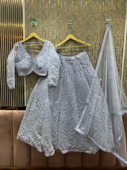 Lovely Sea green Crop top Lehenga