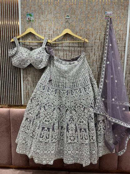 Gorgeous Lavender Crop top Lehenga