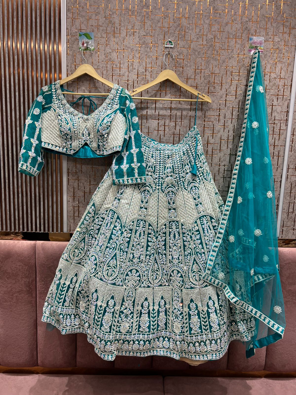 Astonishing Purple Crop top Lehenga