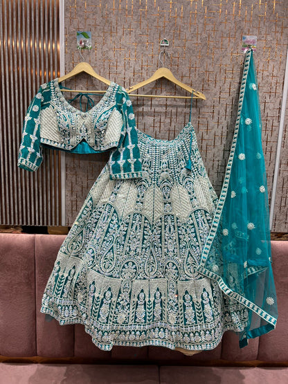 Astonishing Purple Crop top Lehenga