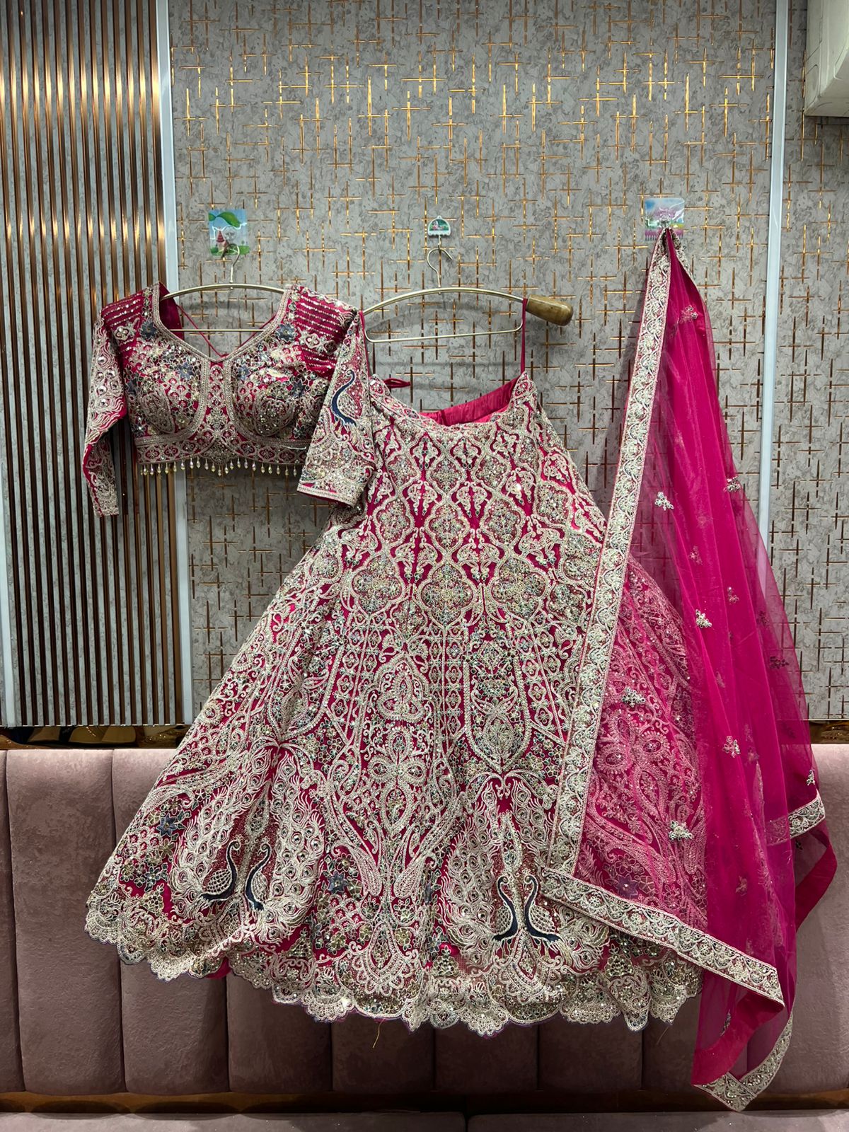 Astonishing Mustard peacock crop top Lehenga