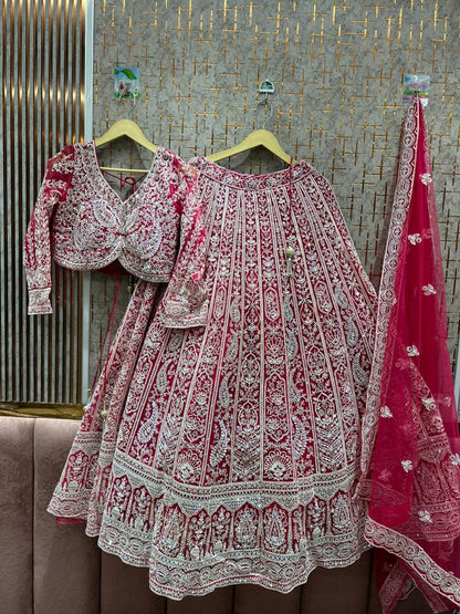 Beautiful Hot pink crop top Lehenga