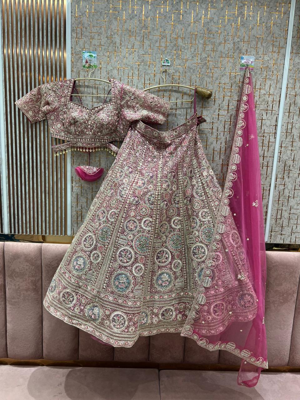 Lavishing yellow crop top Lehenga