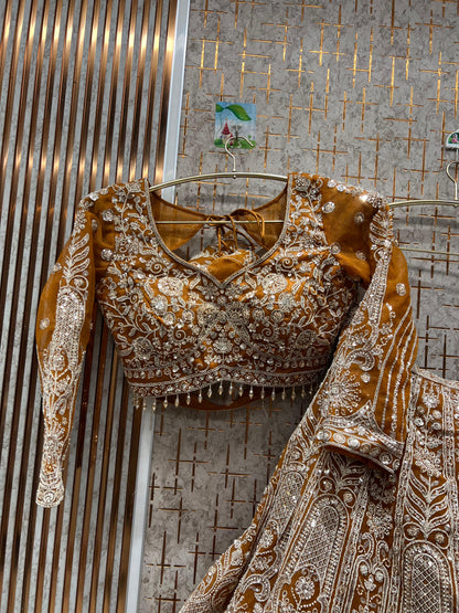 Fantastic mustard crop top Lehenga