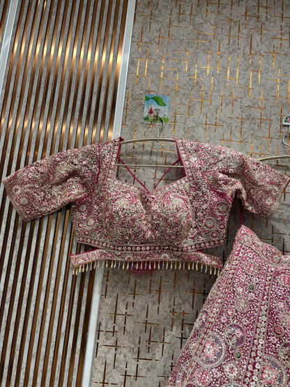 Lavishing yellow crop top Lehenga