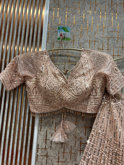 Good looking purple on Purple monotone crop top Lehenga