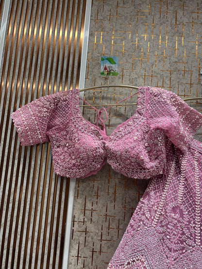 Attractive orange crop top Lehenga