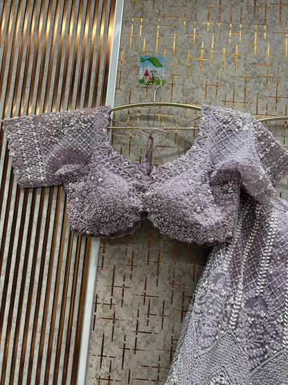 Attractive orange crop top Lehenga