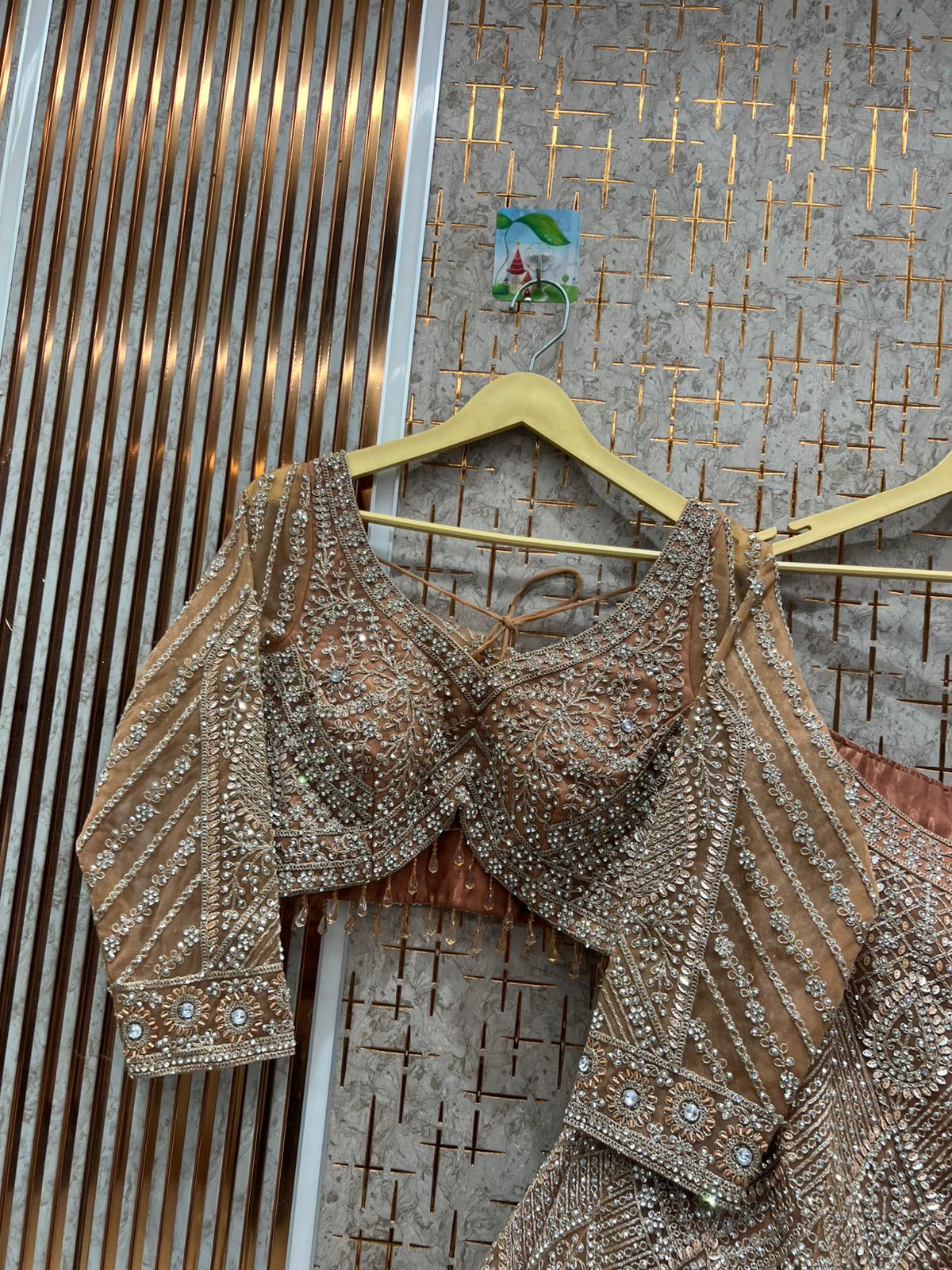 Good looking rust crop top Lehenga