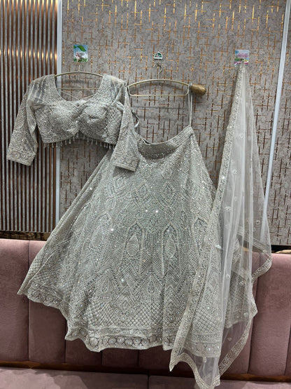 Good looking rust crop top Lehenga