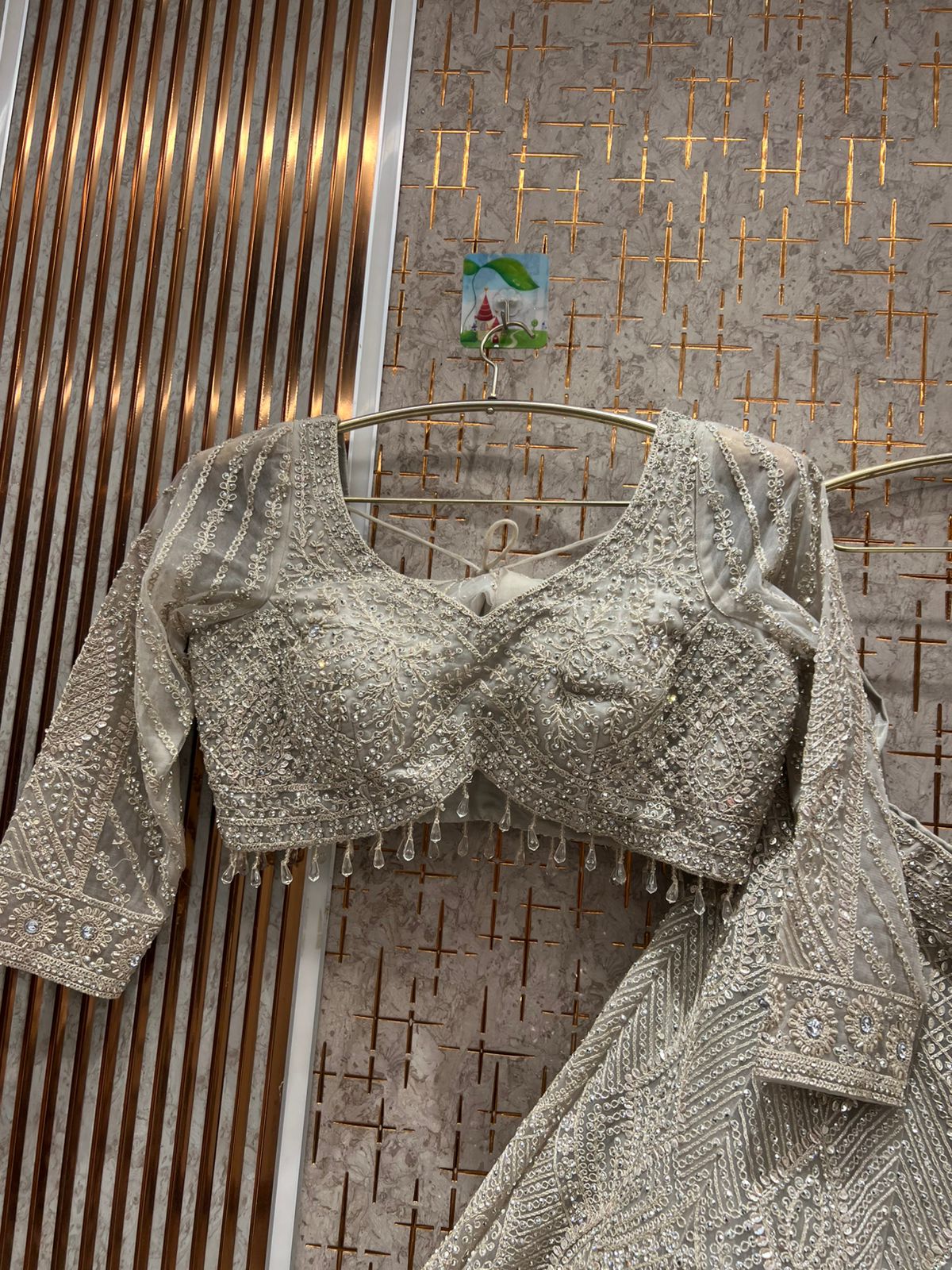 Good looking rust crop top Lehenga