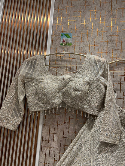 Good looking rust crop top Lehenga