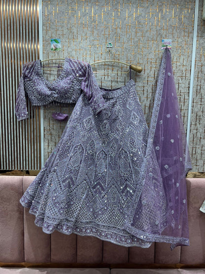 Good looking rust crop top Lehenga