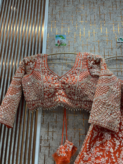 Eye catching purple crop top Lehenga